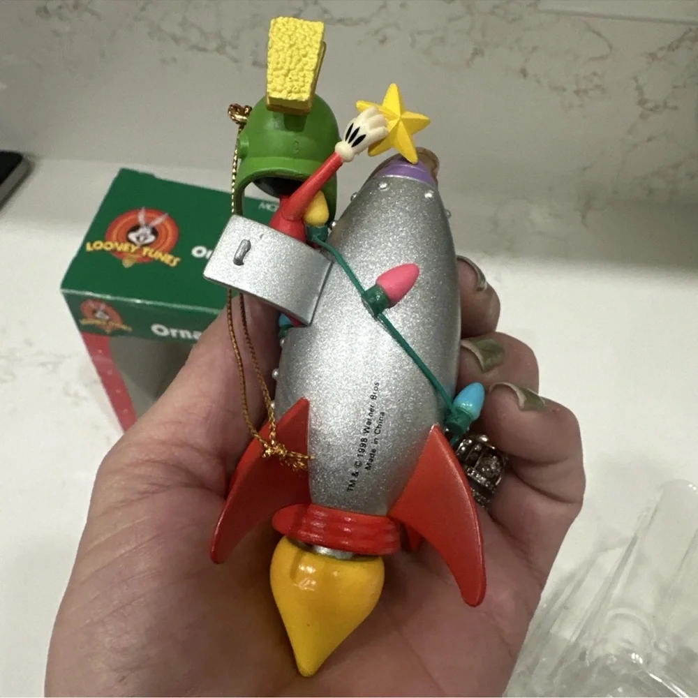 Vintage Martin The Martian Rocket Ship Christmas Ornament 1998 Looney Tunes